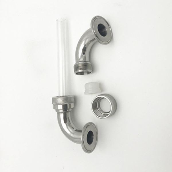 机械卡盘卫生级弯头式液位计快装水位计玻璃管配