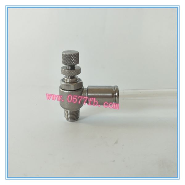 正宗不锈钢材料气管插入式快插调节阀节流阀