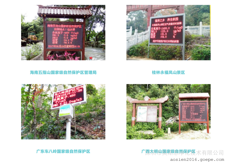 自然保护区负氧离子在线监测系统订制大屏幕实时观看气象数据