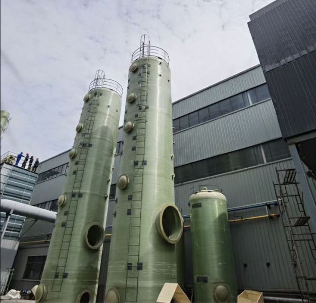加工厂工业粉尘脱硫塔选玻璃钢材质大锅炉厂脱硫设备