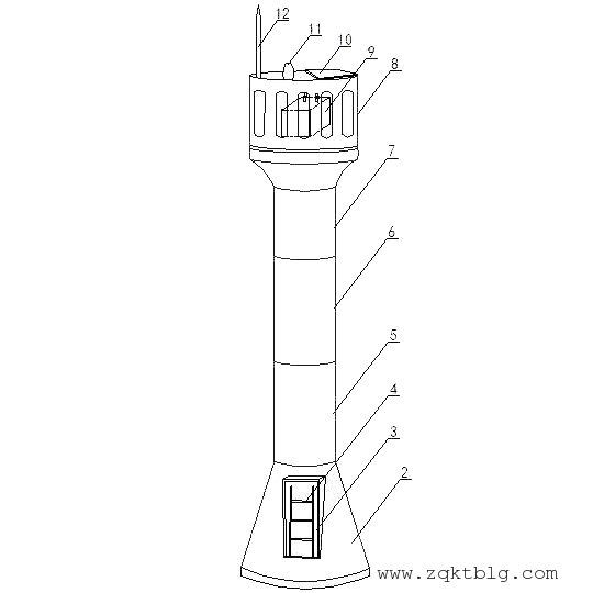 海上助航标志灯桩灯塔结构图
